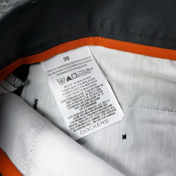 Dockers Shorts Mens 38 x10 Gray Pleated Polyester  Casual Golf Slack Adult - Picture 6 of 8